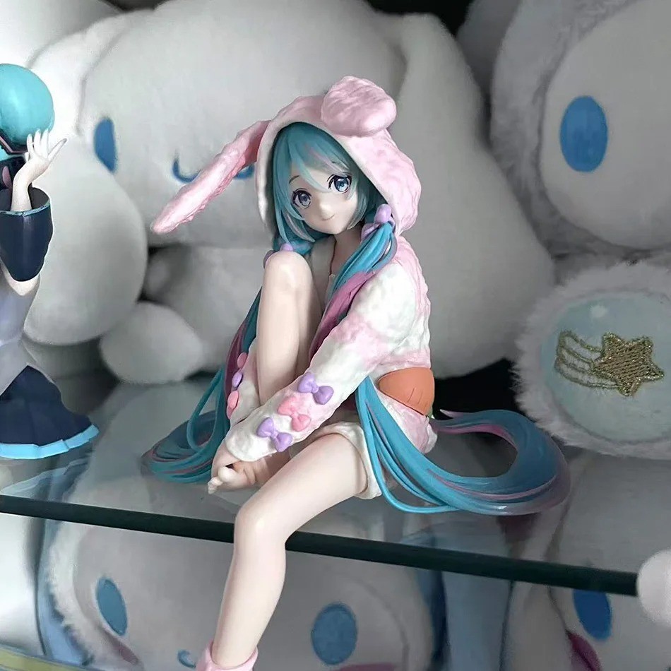 HOT 15cm Hatsune Miku Rabbit Ear Pajamas Noodle Stopper Anime Action Figure Gift