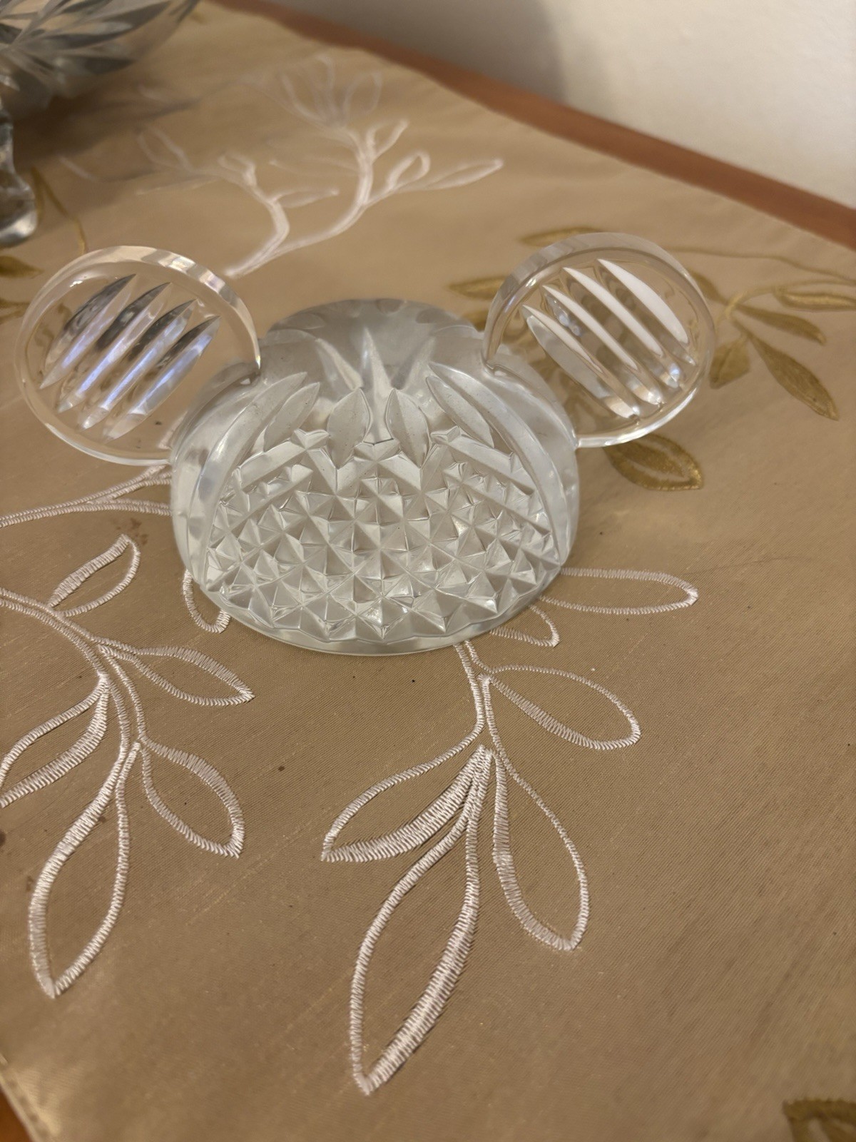 Disney Mickey Mouse Waterford Crystal Glass Ears Authentic Collectible 1995