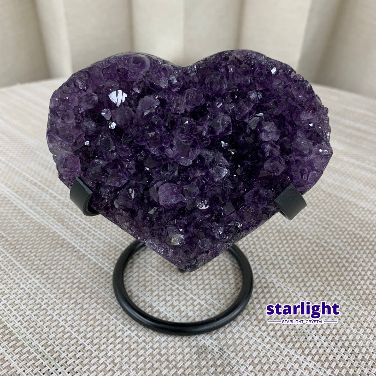 300G Natural Brazilian amethyst hand cut heart-shaped decoratio