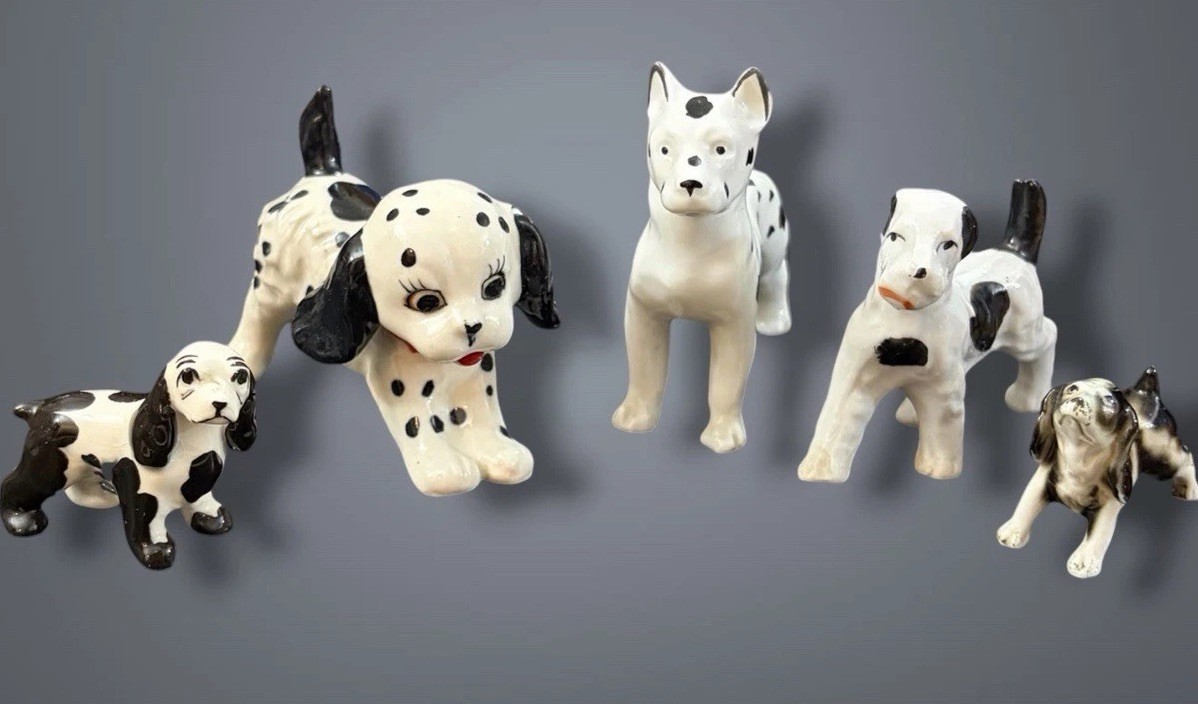 Vintage Porcelain Dog Figurines Lot 5 Germany Japan Hagen Renaker Miniatures