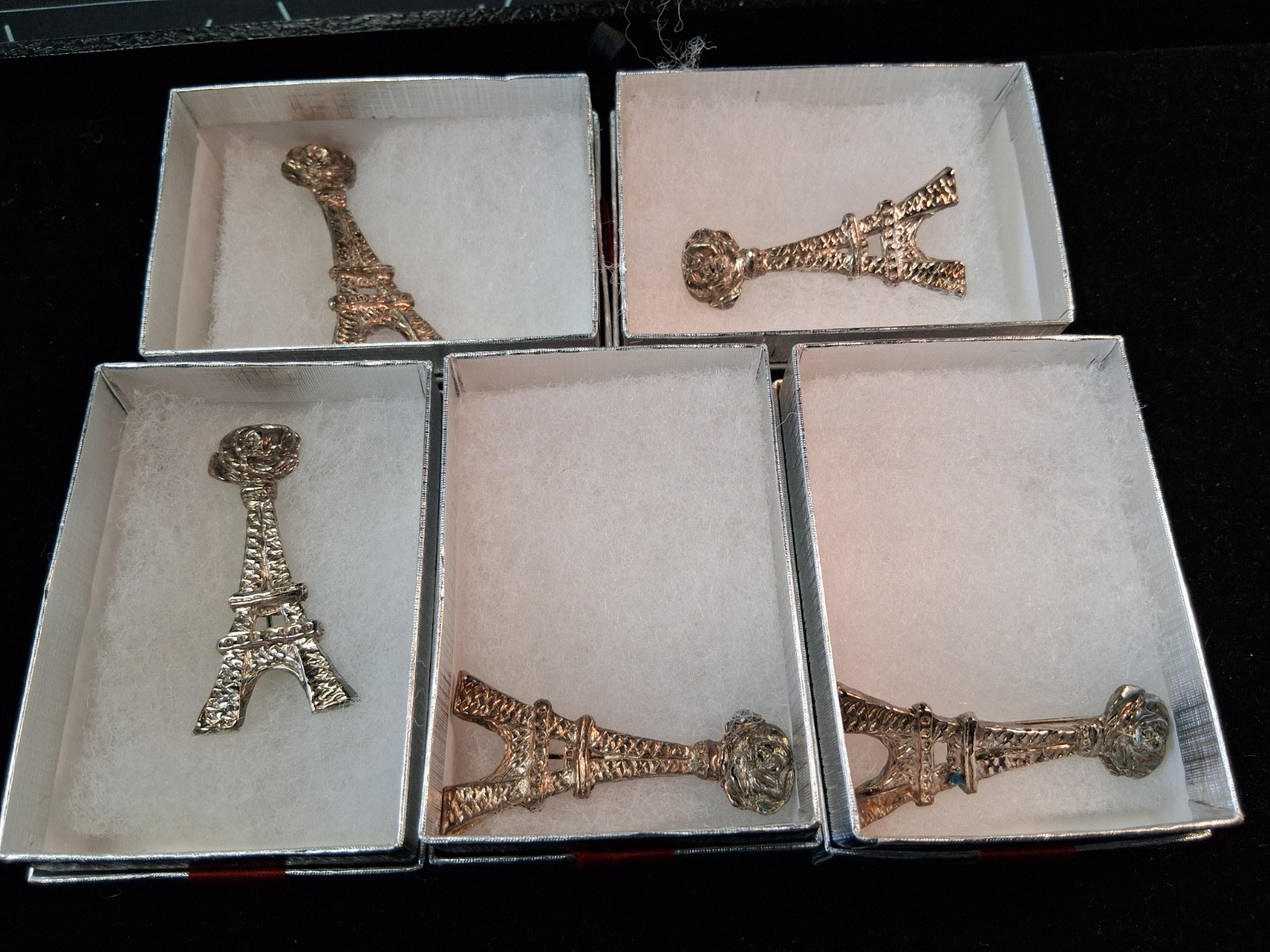 Lot of 5 Krewe of Mystery 2013 Ladies Pins with boxes - Mardi Gras