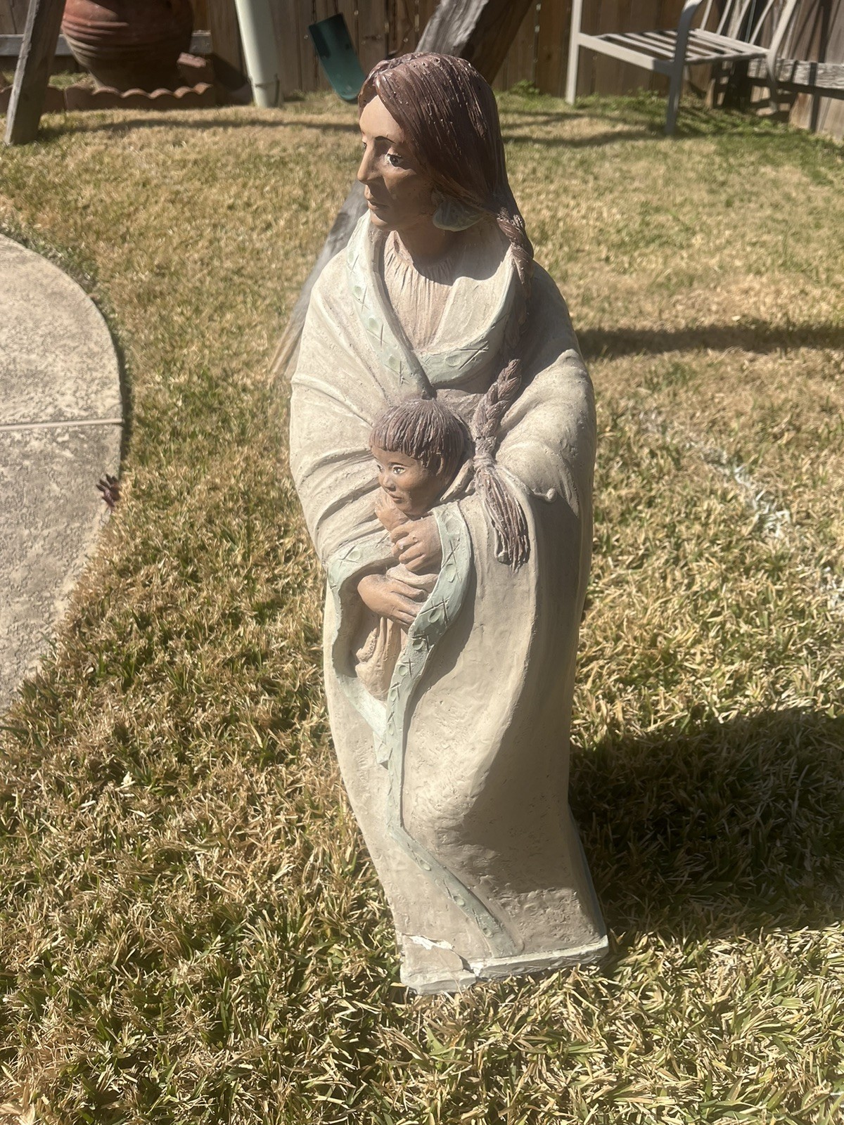 VTG 1989 Southwest Native Mother & Child Art Pottery Sculpture J Vera 22” 