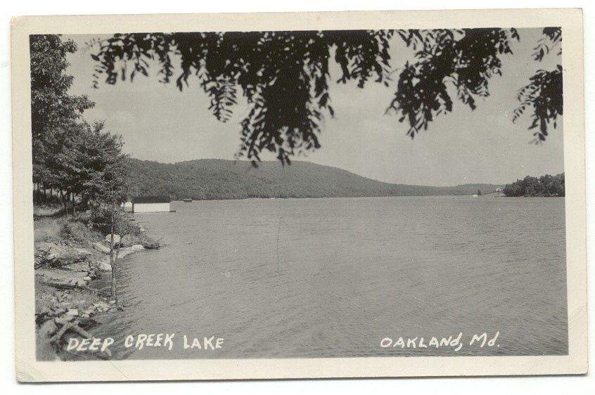 Oakland MD Deep Creek Lake Real Photo RPPC 1940s Postcard Maryland