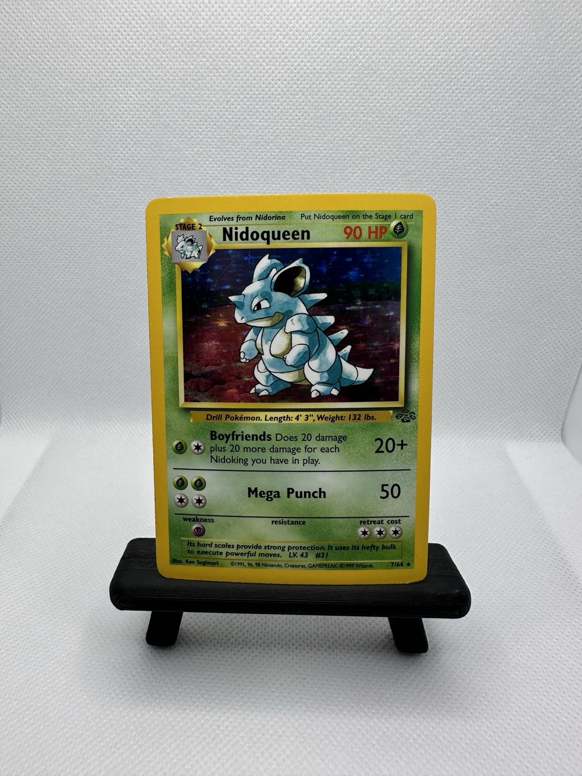 Nidoqueen 7/64 Jungle Holo Rare Pokémon Card WOTC 1999 Vintage