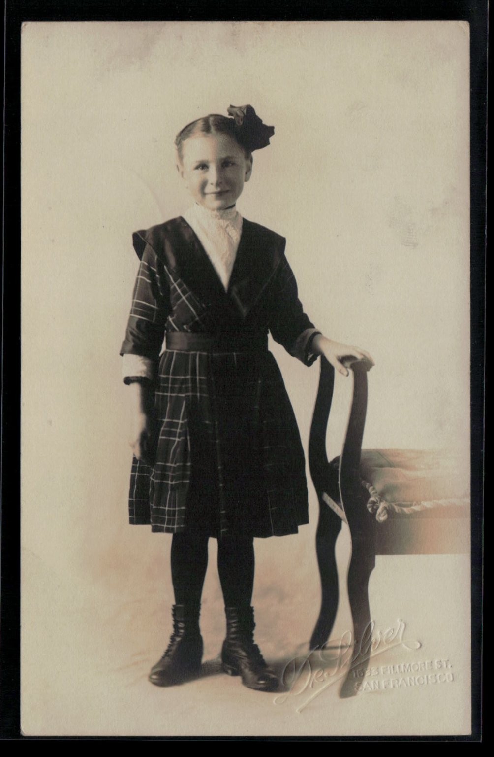 De Silver Studio San Francisco Girl Portrait Postcard Edwardian Era Unposted