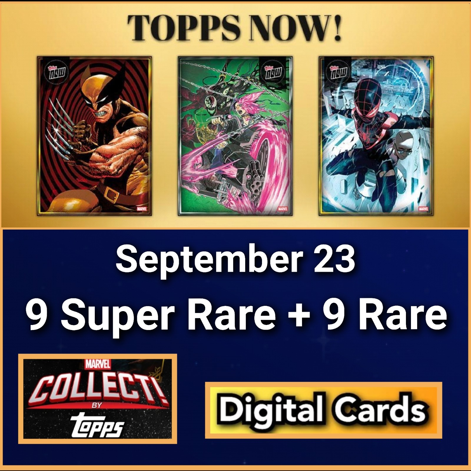 Topps Marvel Collect TOPPS NOW 2026 September 23 Gold And Silver 18 Cards