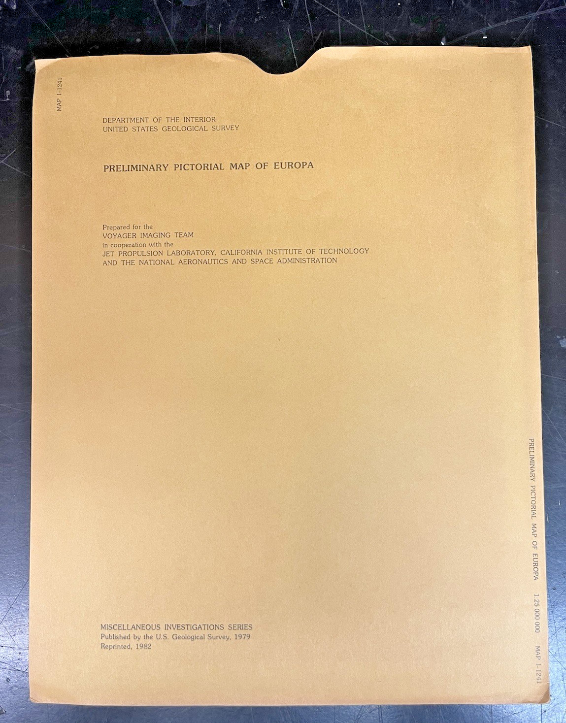 Vintage 1979 USGS NASA Europa Map I-1241 Jupiter Moon Voyager Photo Pictorial