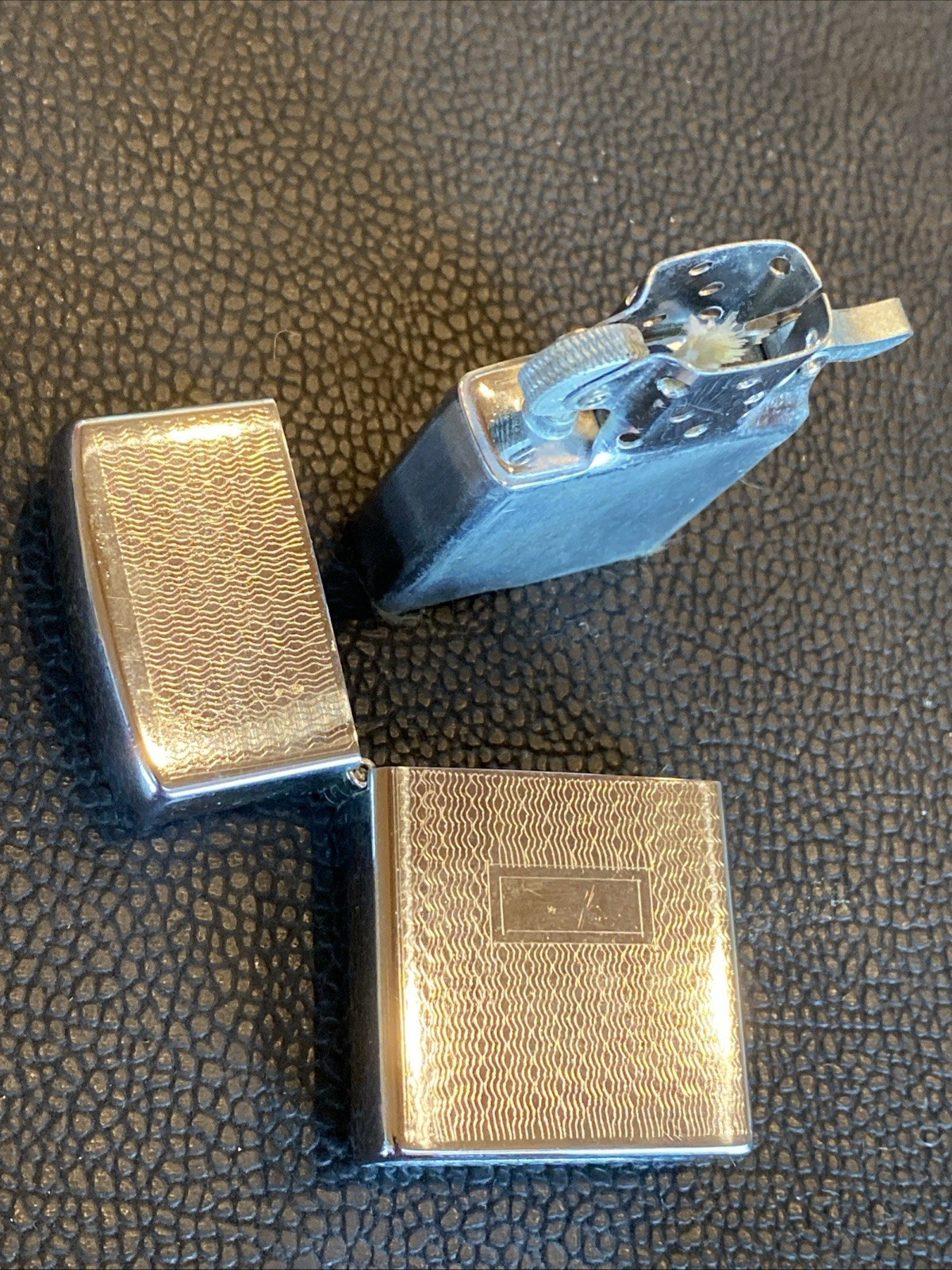 UNFIRED NOS Vintage Morlite Japan Lighter Chrome Squiggly S Lines Pattern MCM