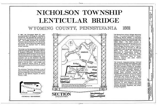Photo:Nicholson Township PA Tunkhannock Lenticular Bridge 1881 Title Sheet