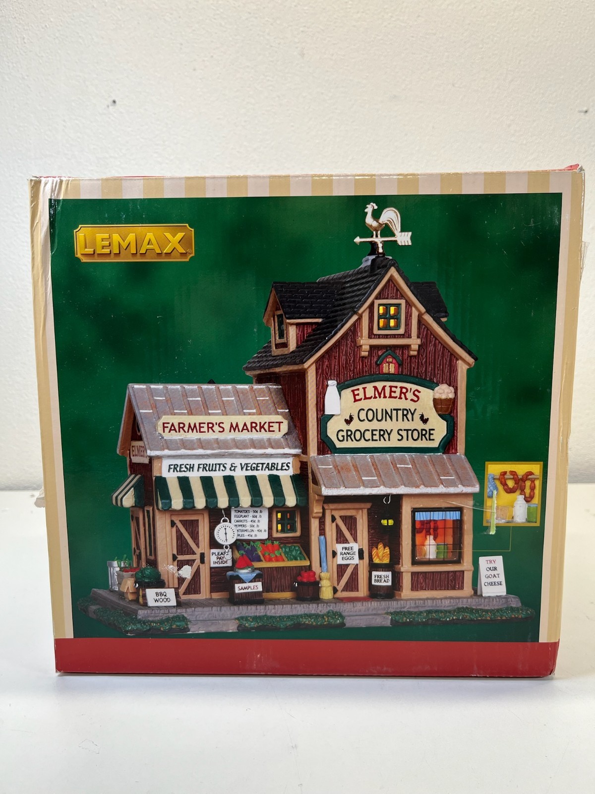 2013 Lemax Elmers Country Grocery Store Lighted Porcelain Building # 35525
