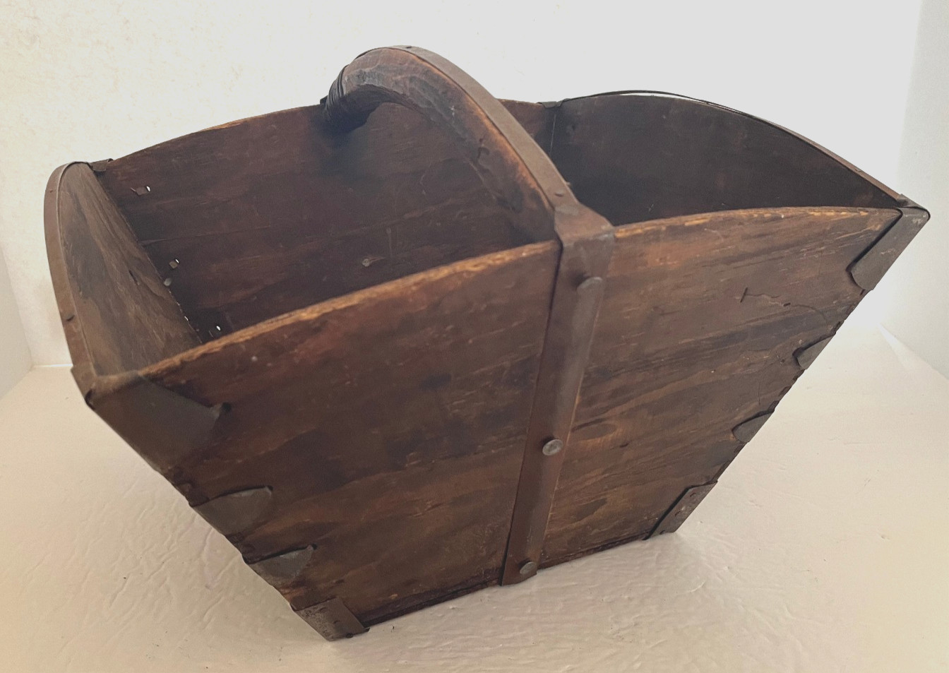 Antique Chinese Wood Rice Bucket Carrier Antique Chinese Wood Rice Bucket Carrier