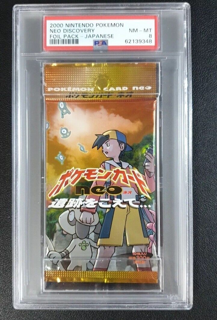 2000 Nintendo Pokemon Sealed Neo Discovery Foil Pack Japanese PSA 8