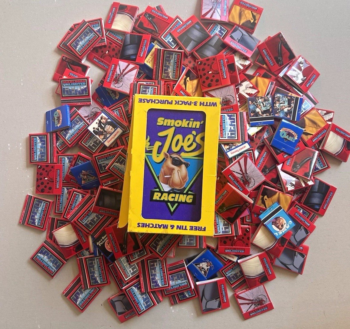 Vintage Camel & Marlboro Matchbook 100 + Lot with Joe Camel Matchbook Tin New