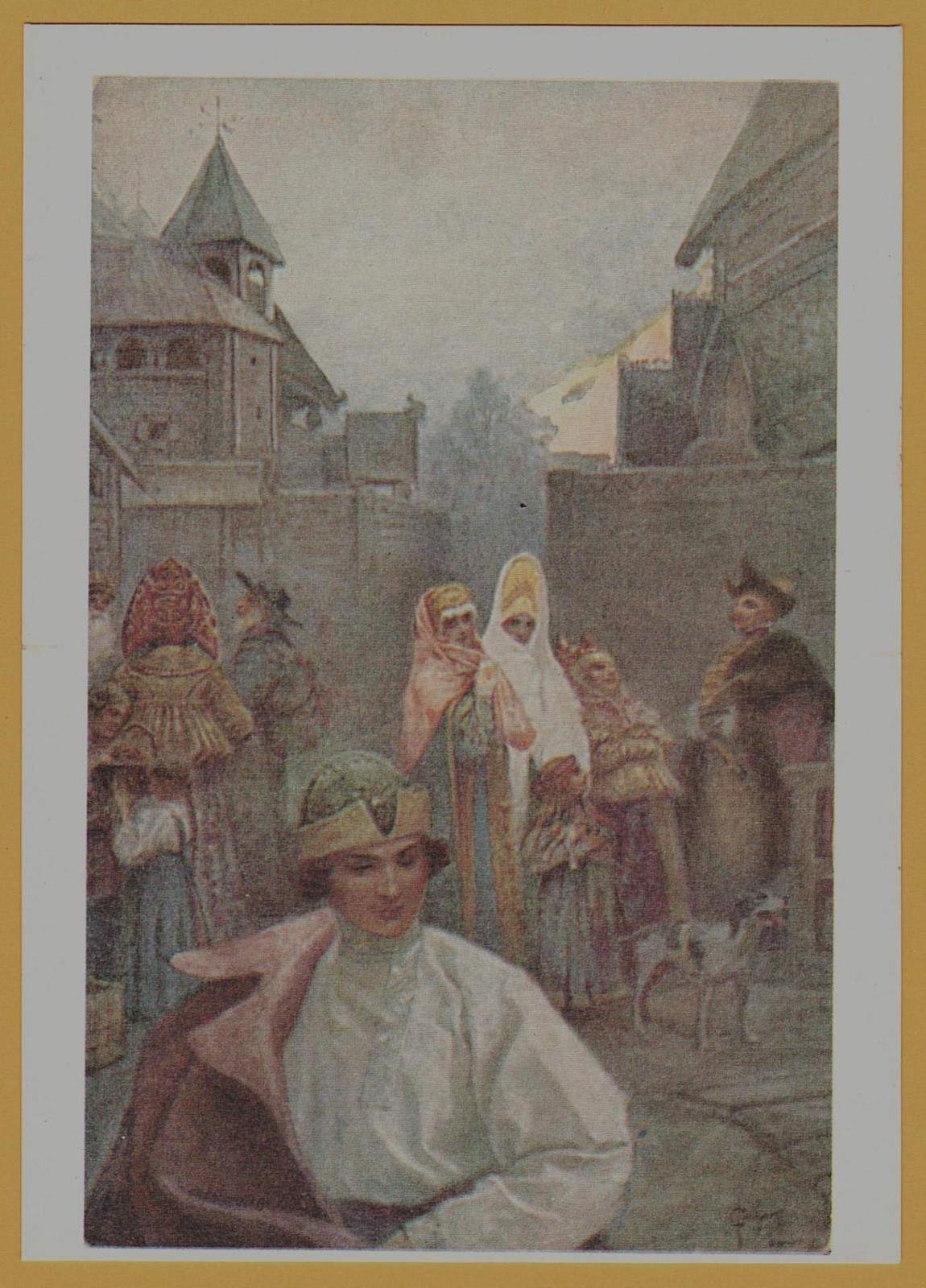 Evening Stroll Russian Gentleman Decorative Costume Solomko Art Vintage Postcard