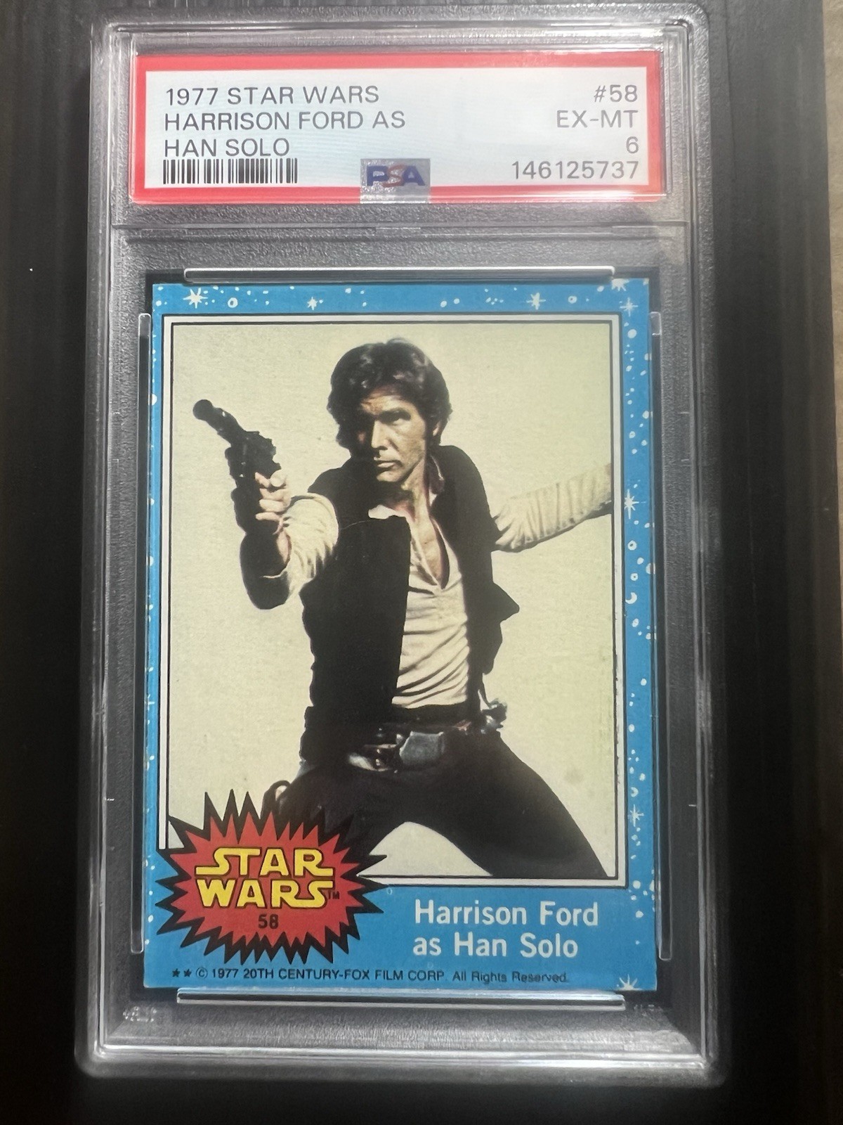 1977 Topps Star Wars Harrison Ford HAN SOLO #58 PSA 6 EX-MT