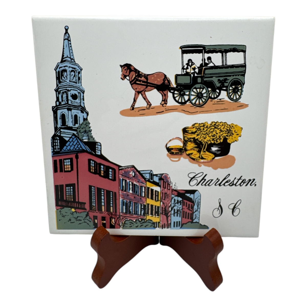 Tile Trivet Charleston South Carolina Collectible Souvenir 5.75\