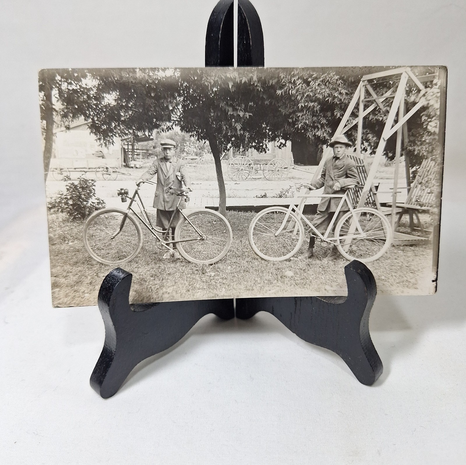 Antique Bicycle RPPC Postcard c.1904-1918 Boys Safety Bikes Carbide Lamp ID'd Antique Bicycle RPPC Postcard c.1904-1918 Boys Safety Bikes Carbide Lamp ID'd