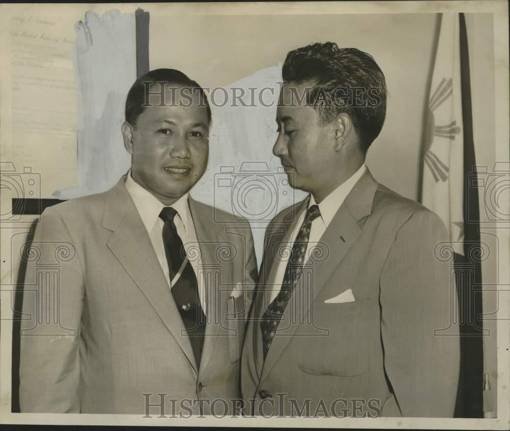 1953 Press Photo Judge Felicisimo Ocampo & Benjamin Tirona, Philippines jurist.