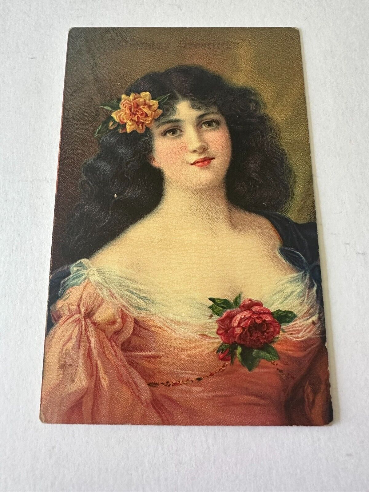 Antique post card B. B. London Series Bella Senora printed in Germany Trade card