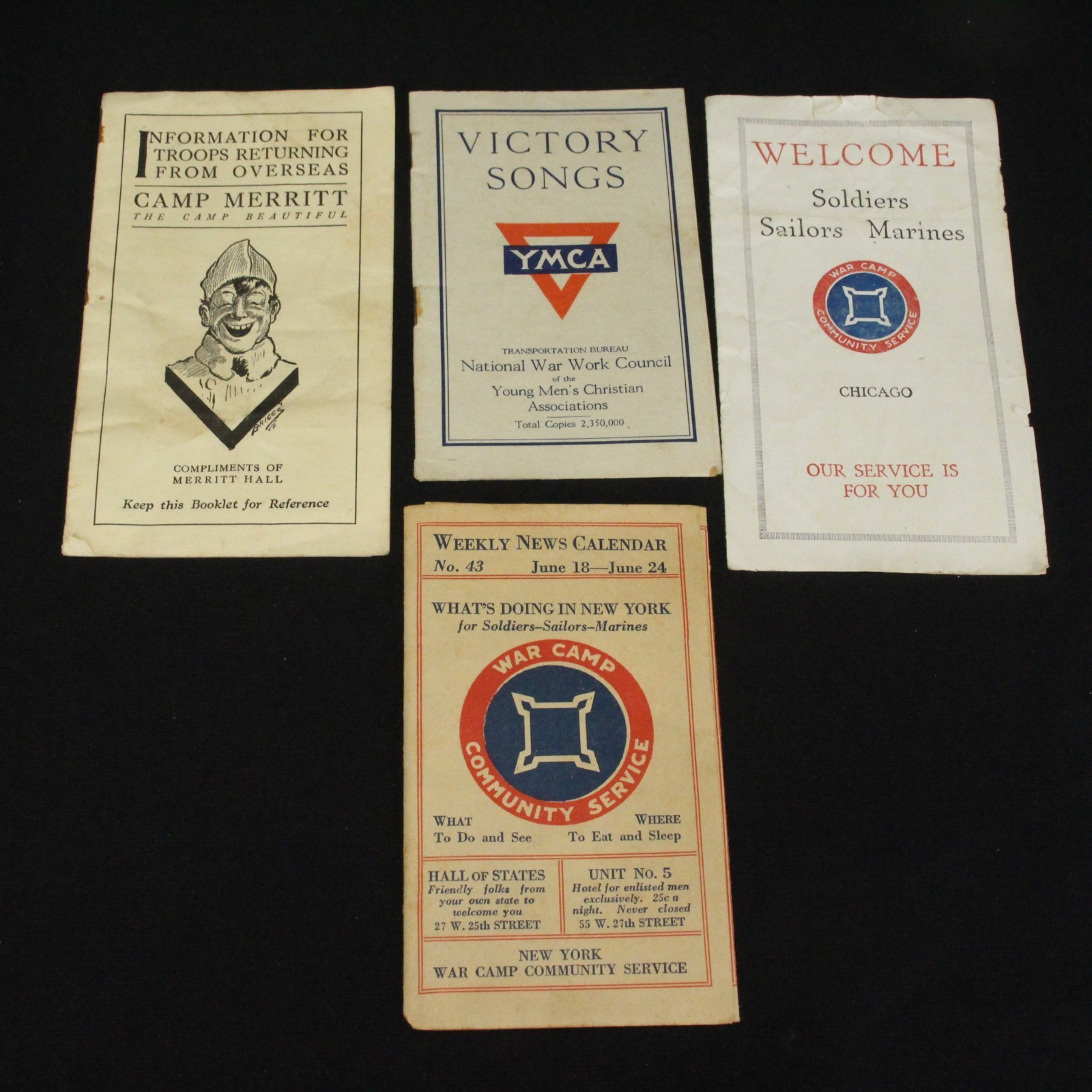 WWI War Camp Community Service Chicago New York Victory Songs Camp Merritt