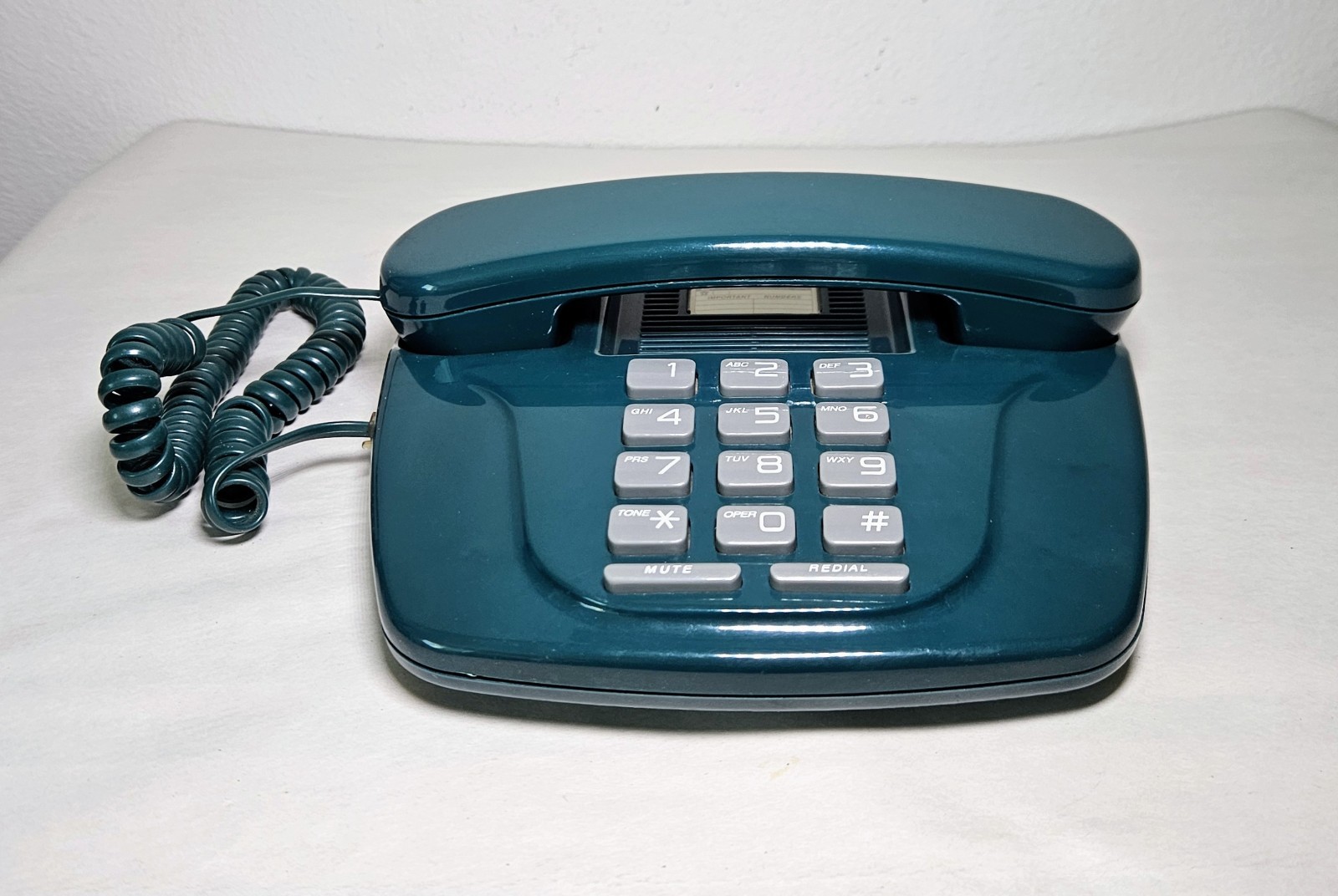 Vintage Lenoxx Sound PH-306 Dark Green Desktop Push Button Telephone Collectible