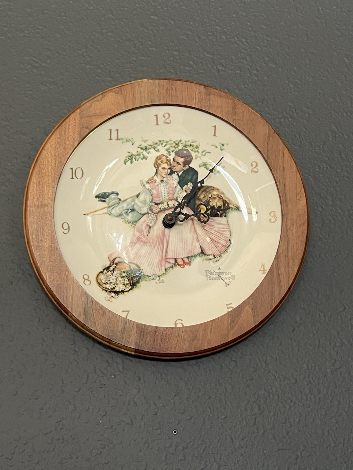 Vtg 1955 GORHAM NORMAN ROCKWELL PLATE CLOCK Fine China Made In USA 10.5