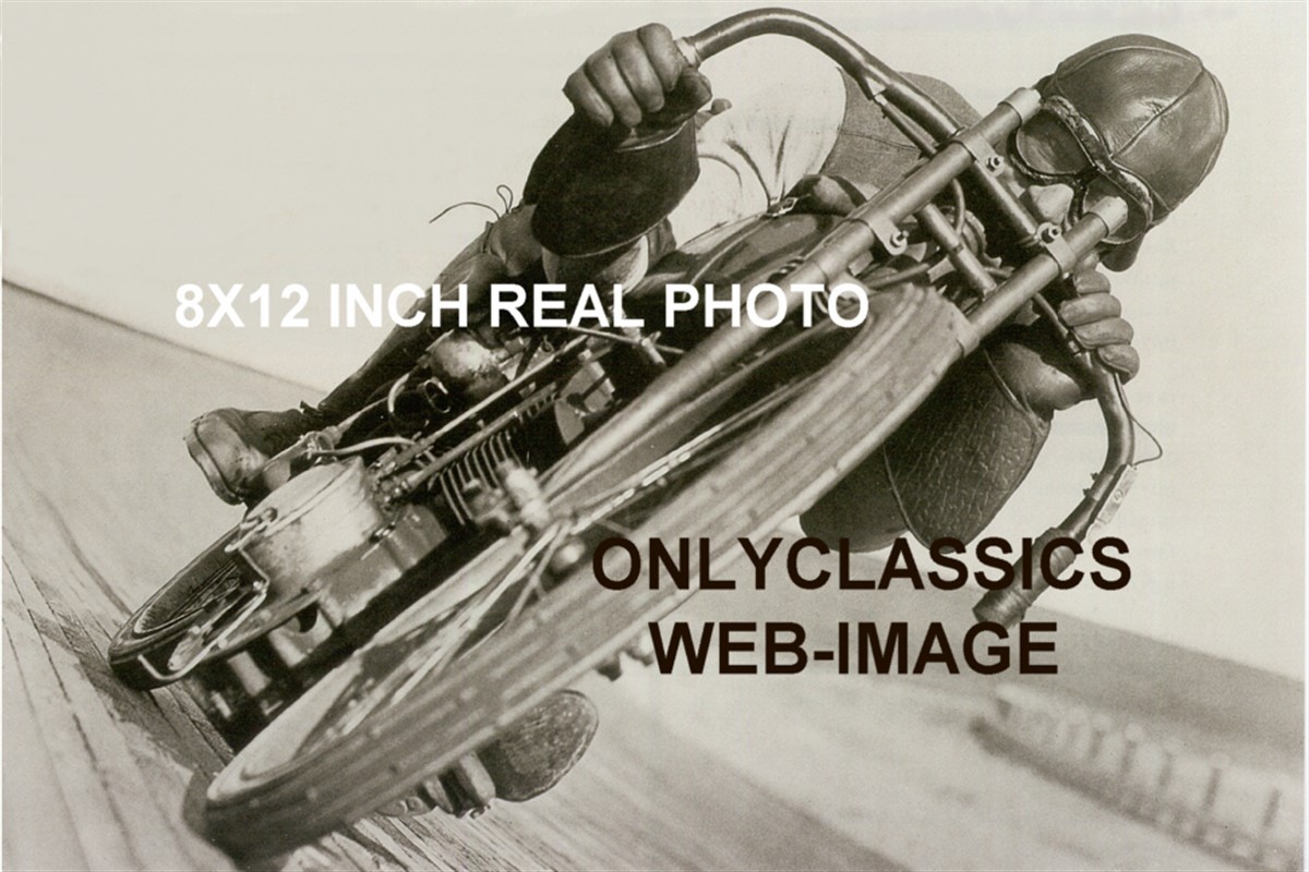 1921 OTTO WALKER HARLEY DAVIDSON RACER MOTORCYCLE RACING BOARDTRACK 8X12 PHOTO