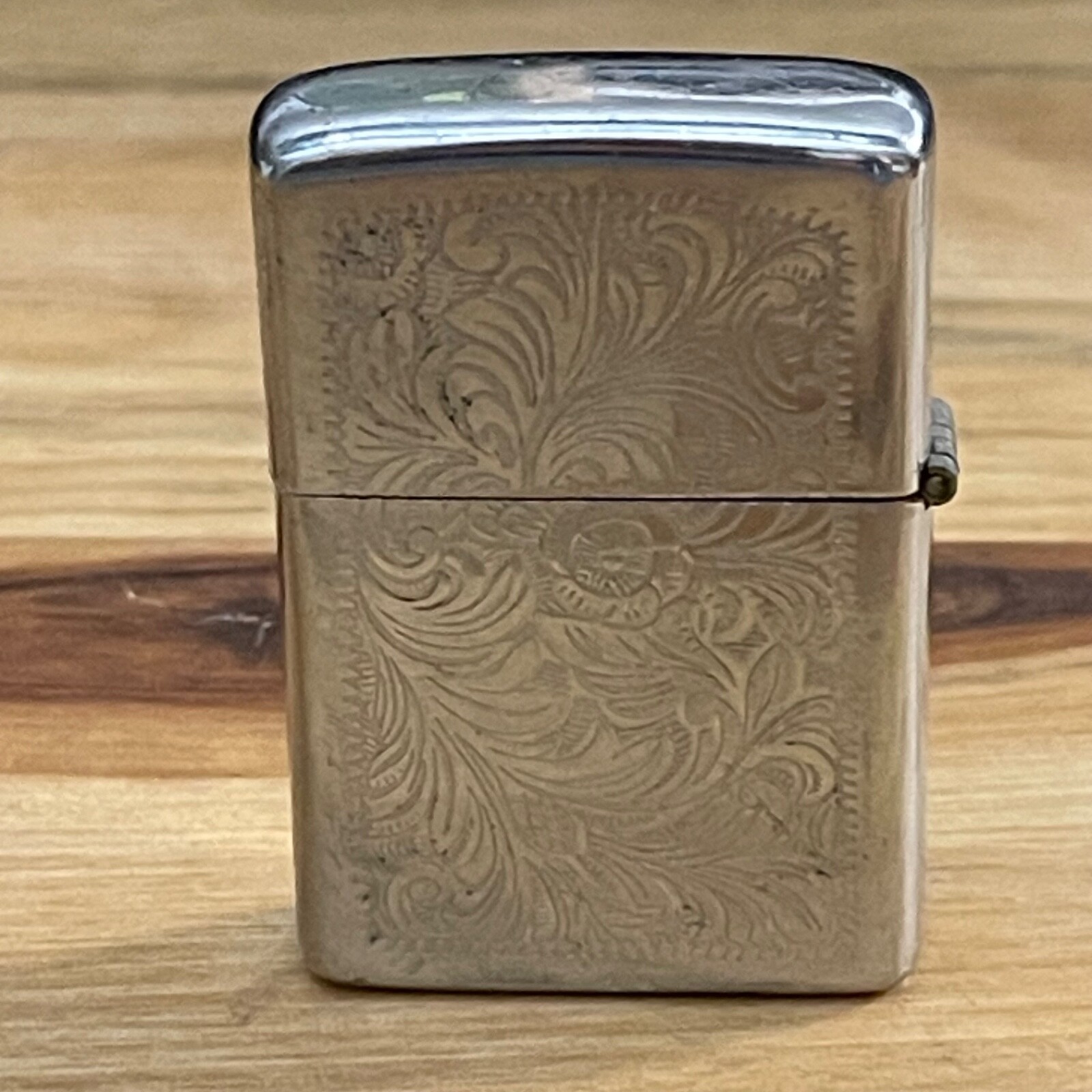 Vintage Zippo Lighter Brushed Chrome 80'S Arabesque Slim Wind-Proof Not Tested Vintage Zippo Lighter Brushed Chrome 80'S Arabesque Slim Wind-Proof Not Tested