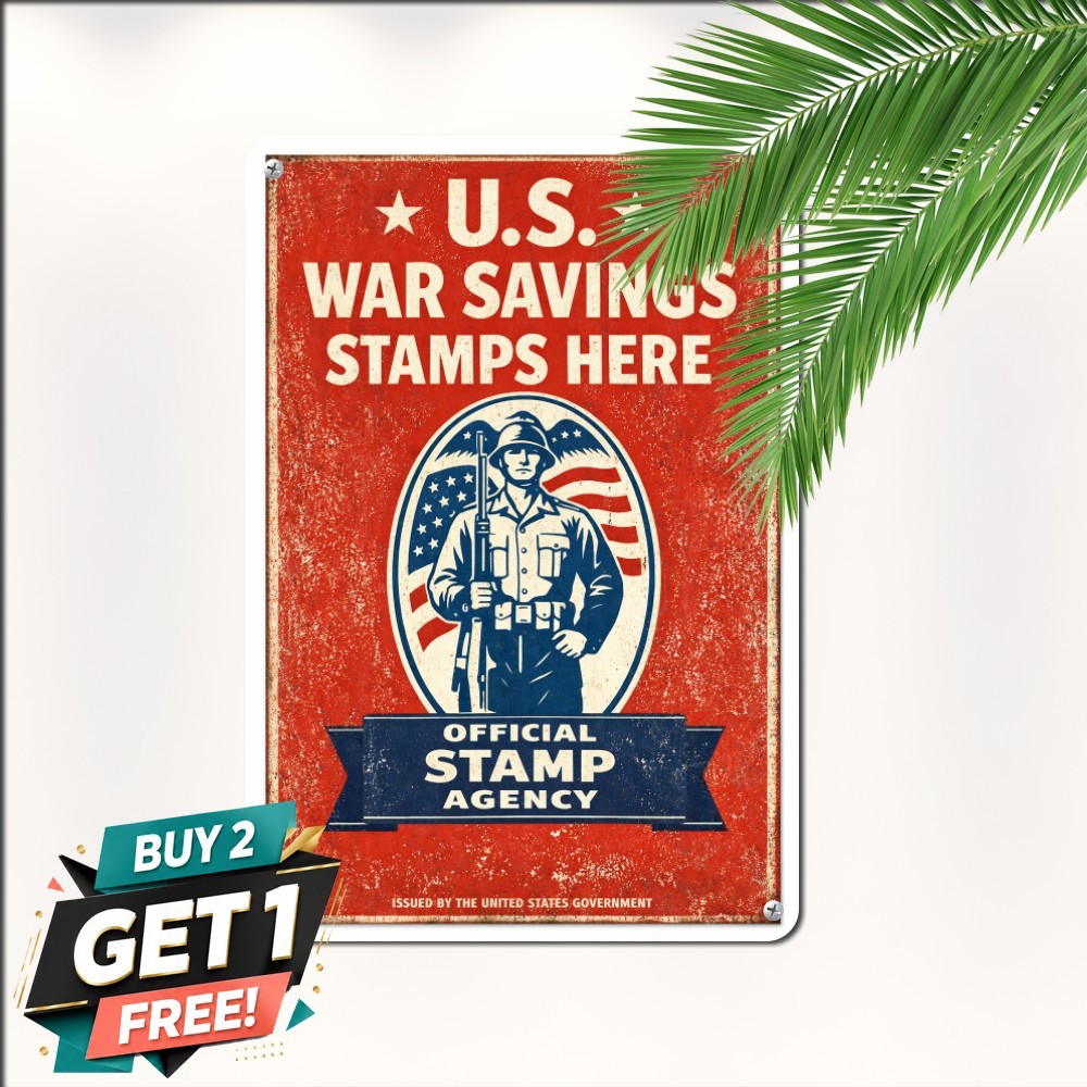Vintage War Savings Collectible Sign Patriotic Home Front Metal Tin Plaque