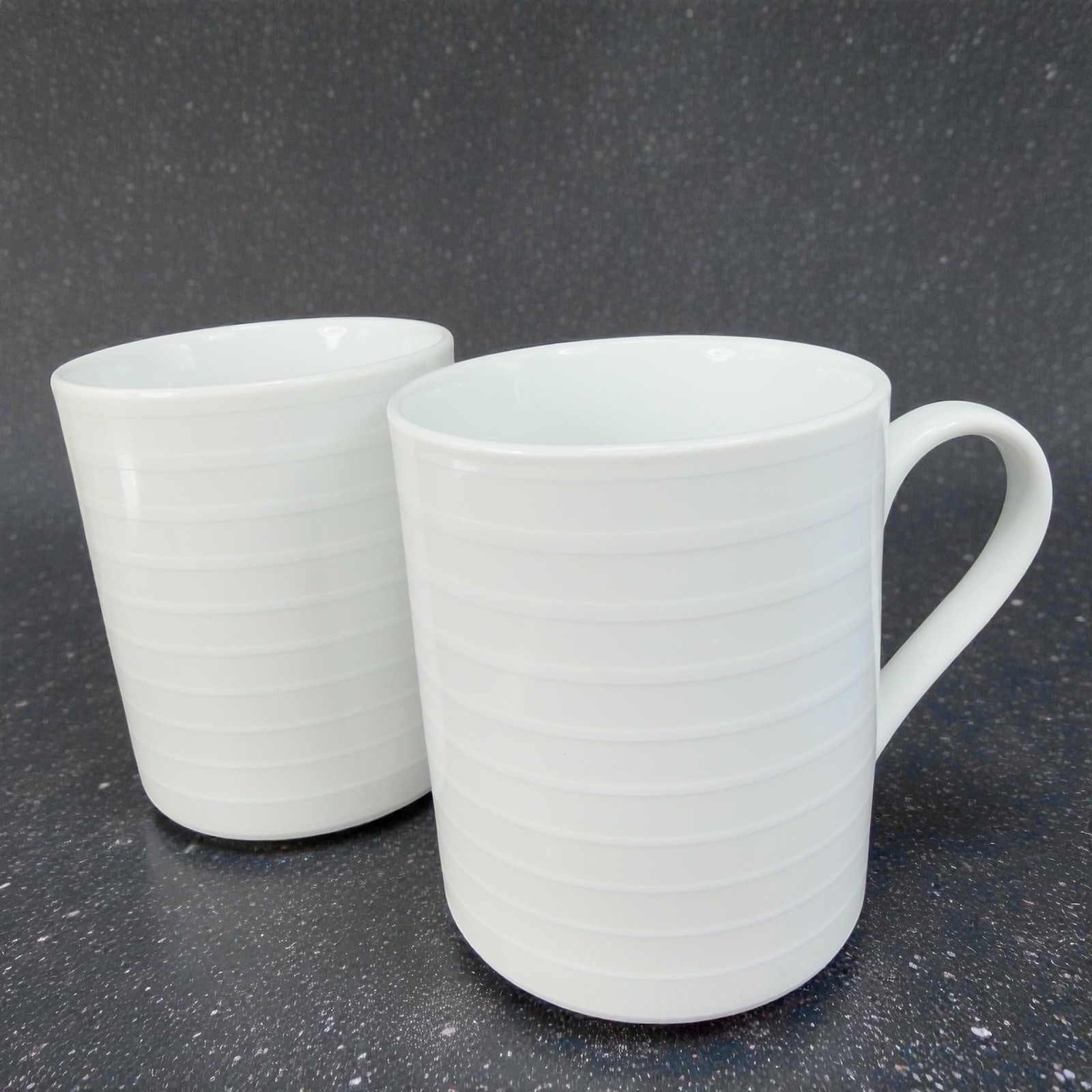Mikasa Cheers White Coffee Mug Cup White Porcelain Mugs Cups 14floz Set 2 VTG