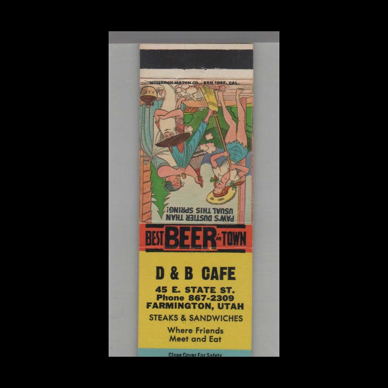 Matchbook Cover - D&B Cafe Farmington, UT Matchbook Cover - D&B Cafe Farmington, UT