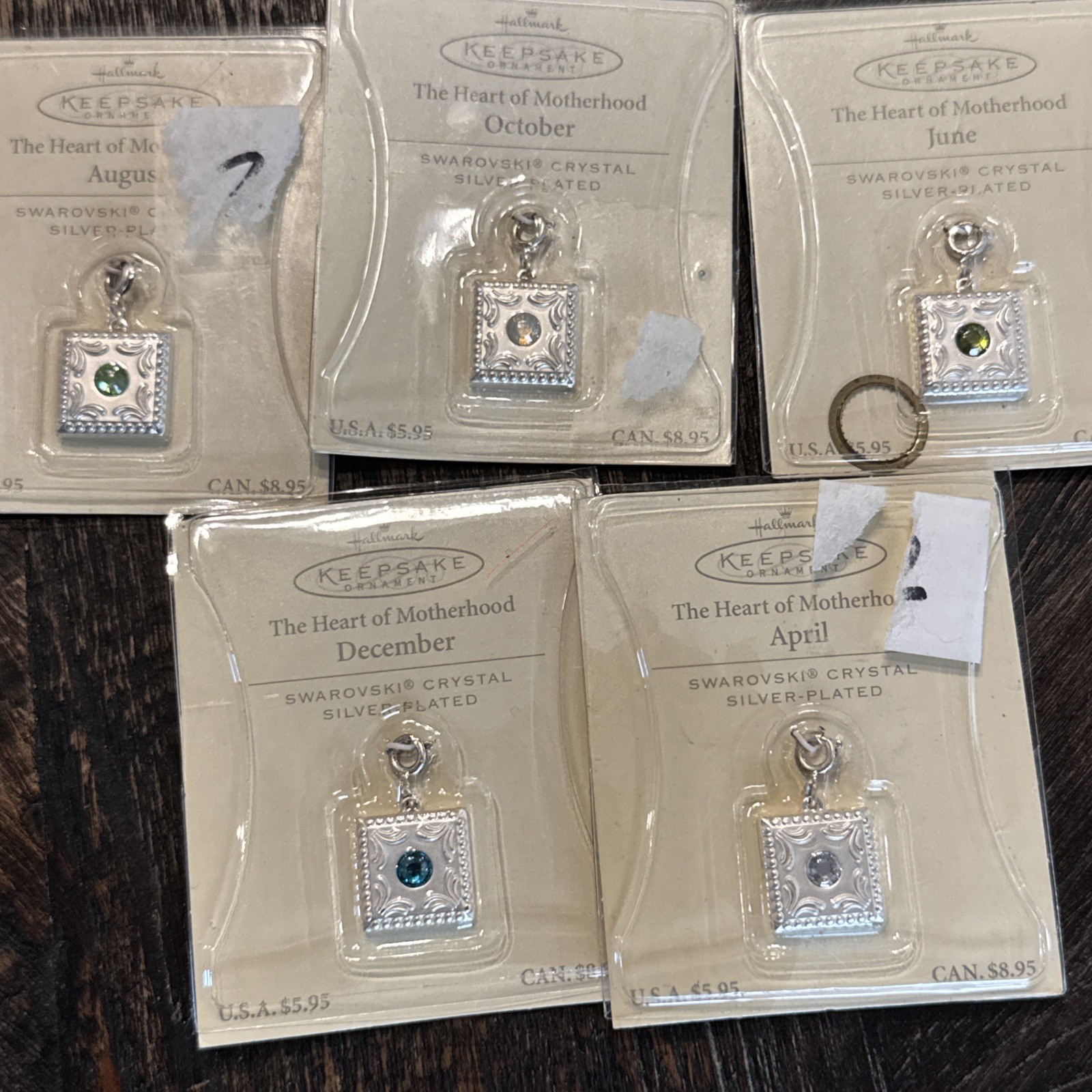 Hallmark Keepsake Heart of Motherhood Ornaments Lot of 5 Swarovski