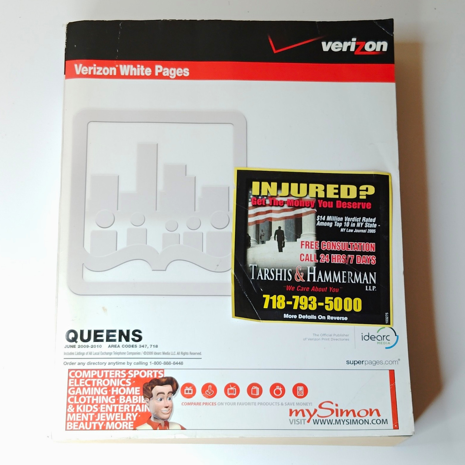 Vintage Verizon White Pages Queens NY 2009-2010 Telephone Directory