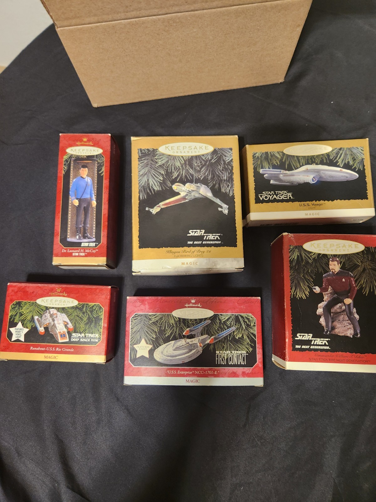 NEW ..Hallmark Keepsake Star Trek Magic Vintage Ornaments Lot of 6..NEW NEW ..Hallmark Keepsake Star Trek Magic Vintage Ornaments Lot of 6..NEW