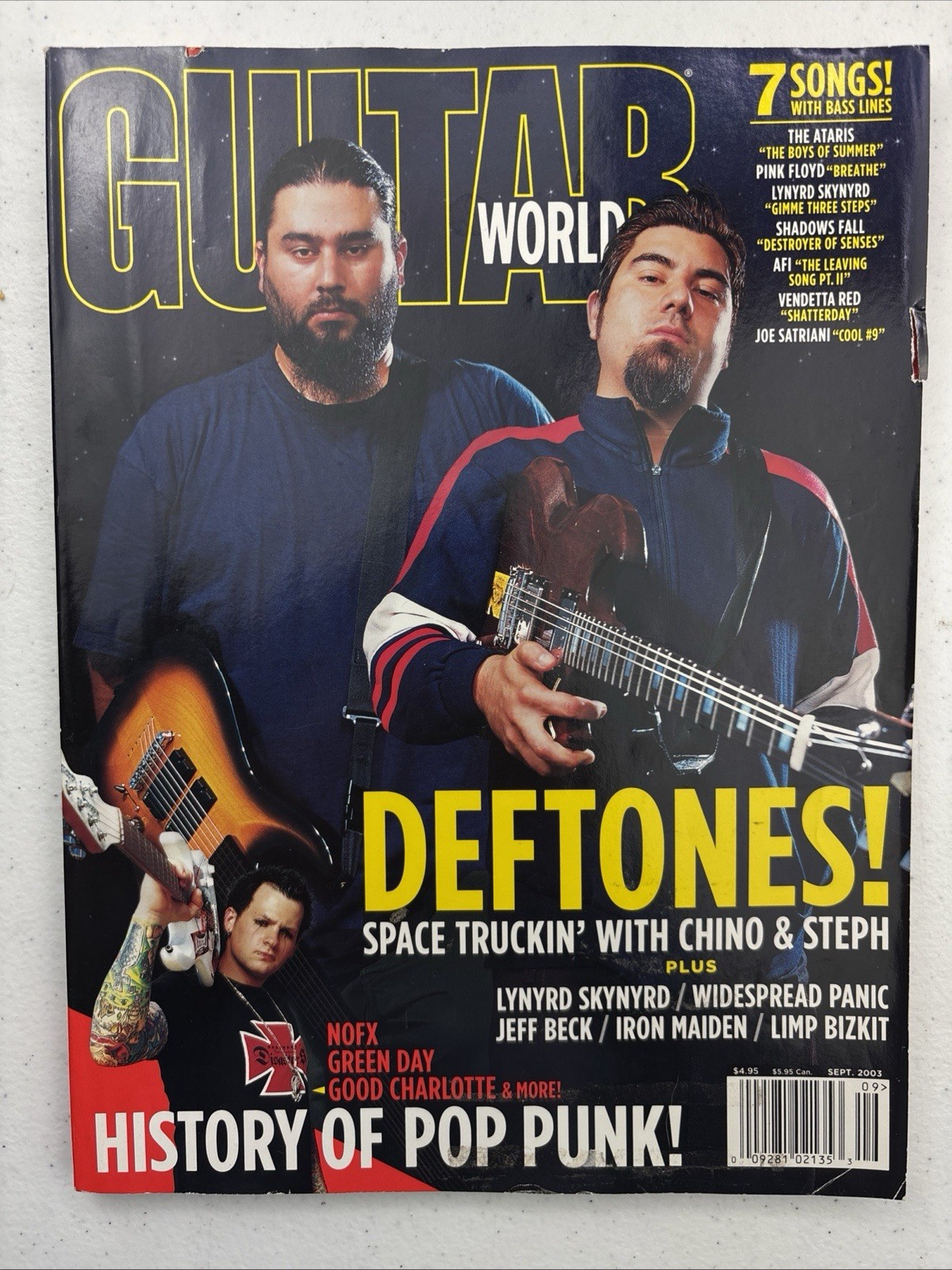 Guitar World Magazine Sept. 2003 Deftones NOFX Jeff Beck Green Day Limp Bizkit