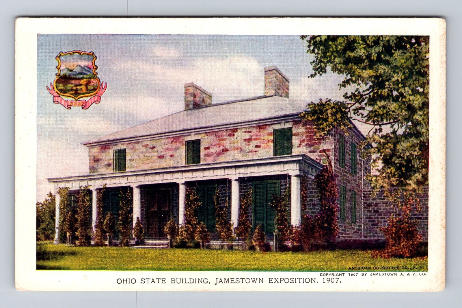 Jamestown VA-Virginia, Jamestown Exposition OH State Building Vintage Postcard