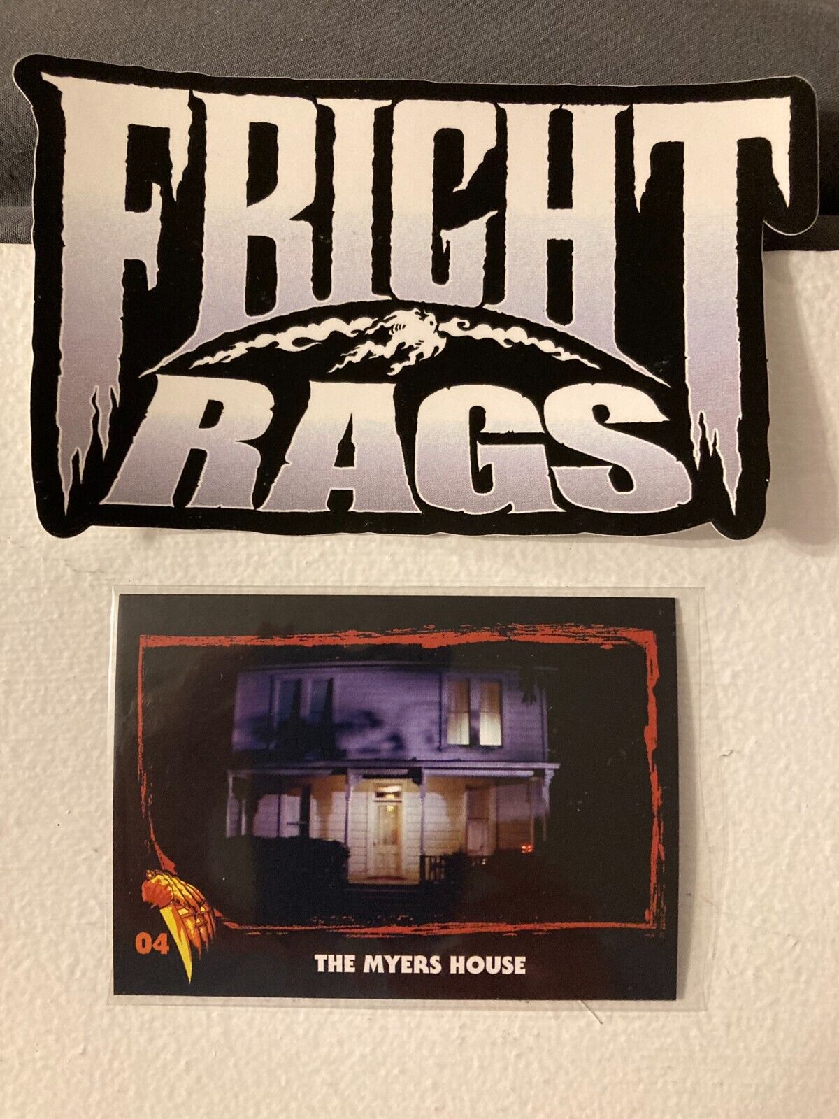 FRIGHT RAGS HALLOWEEN TRADING CARD #4 MICHAEL MYERS THE MYERS HOUSE