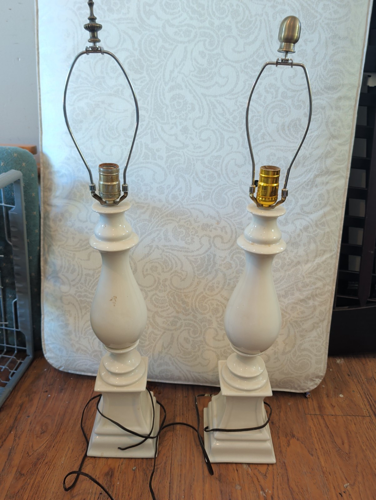 vintage style white glazed porcelain table lamps vintage style white glazed porcelain table lamps