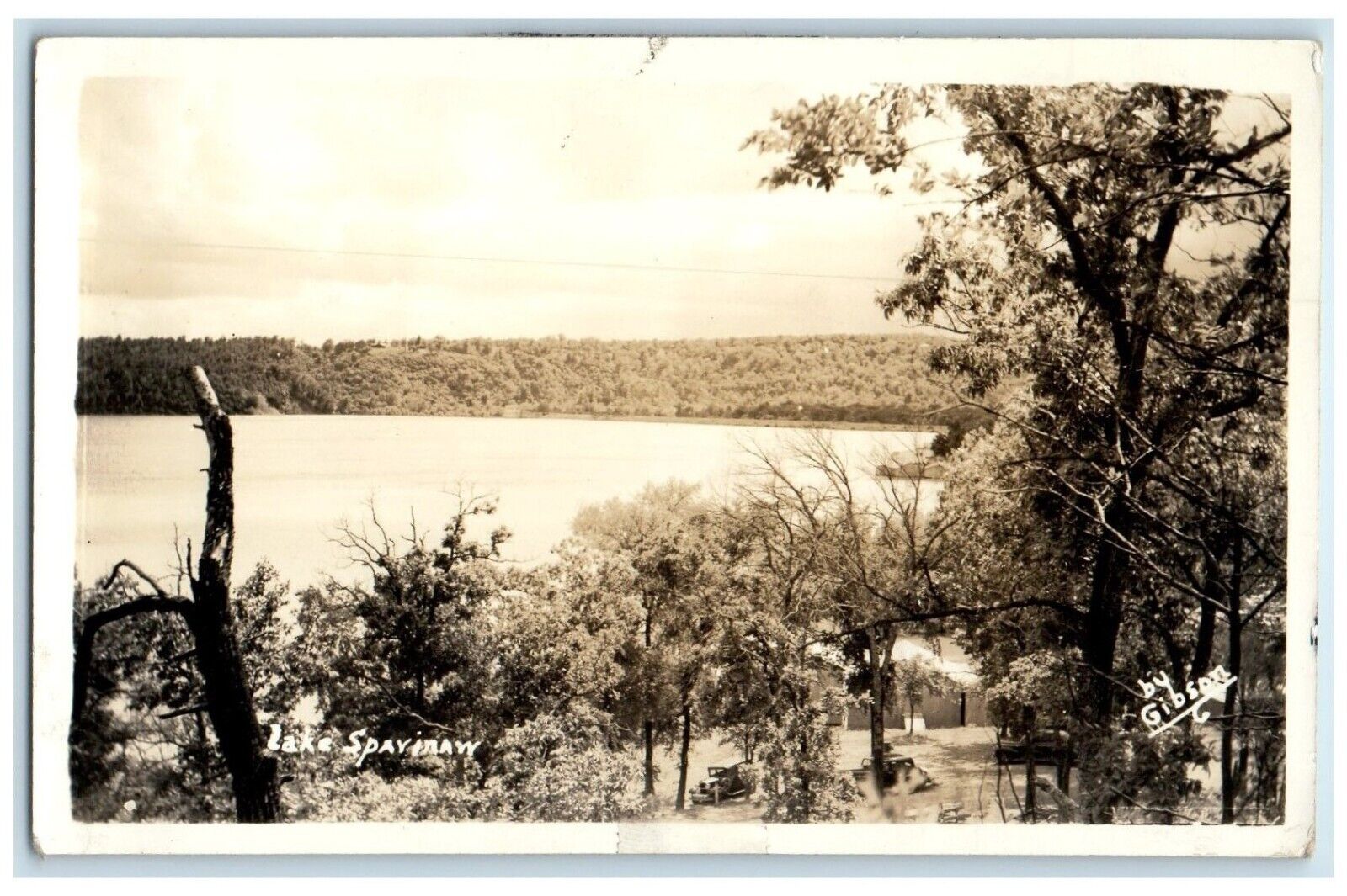 1942 View Of Lake Sparinaw Pryor Oklahoma OK RPPC Photo Posted Vintage Postcard