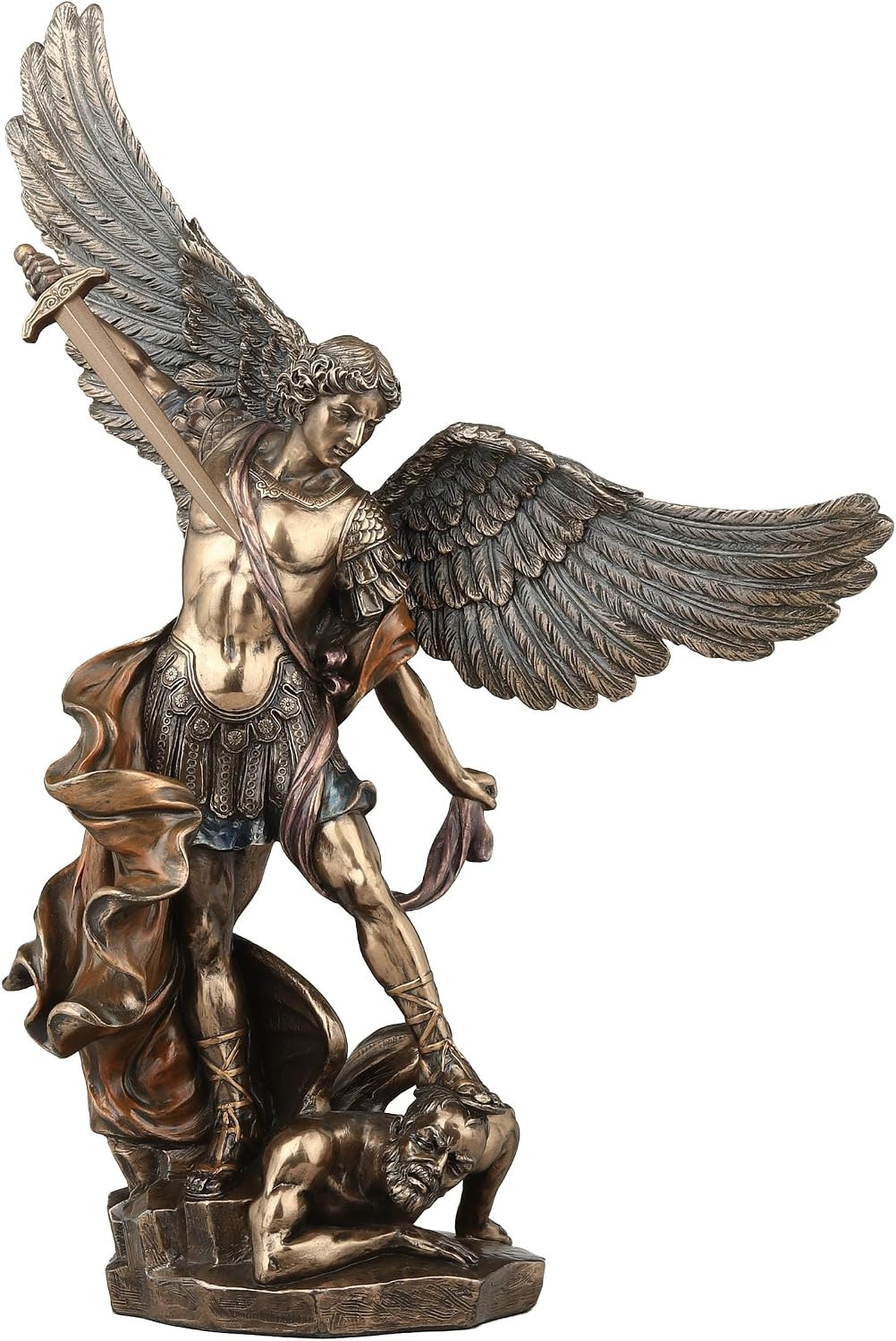 Veronese Design 14 1/8 Inch Archangel Saint Michael Tramples Demon Religious Scu
