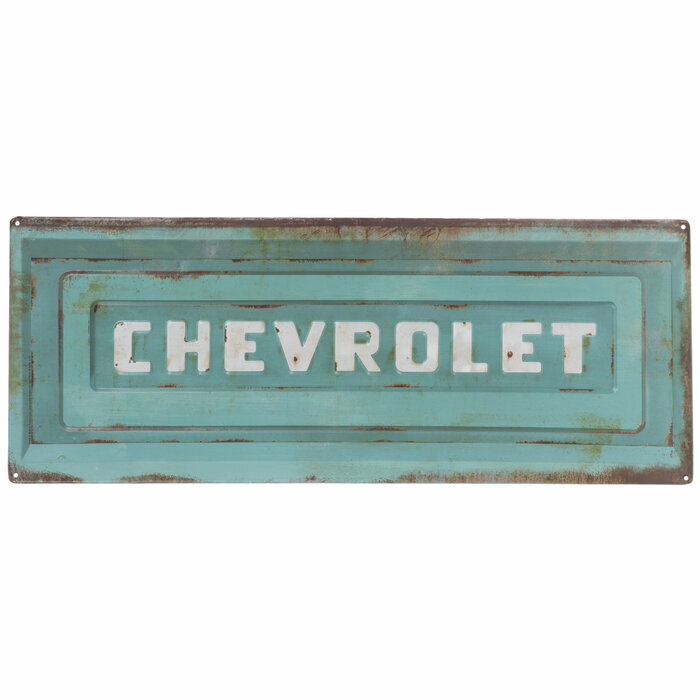 Chevrolet Tailgate Metal Sign Wall Garage Mancave Barn Vintage Rustic Look