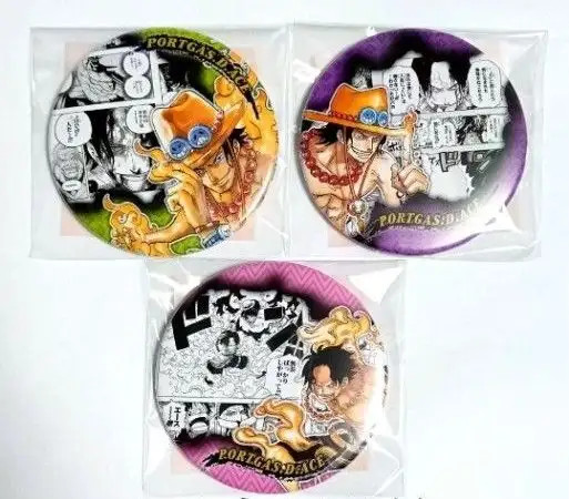 One Piece Collection Can Badge HEROES Ace 3-Piece Set
