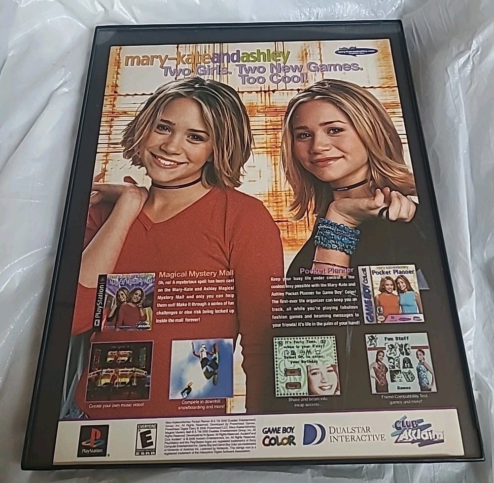 Mary-Kate And Ashley Magical Mystery Mall Print Ad Framed 2000 8.5X11  