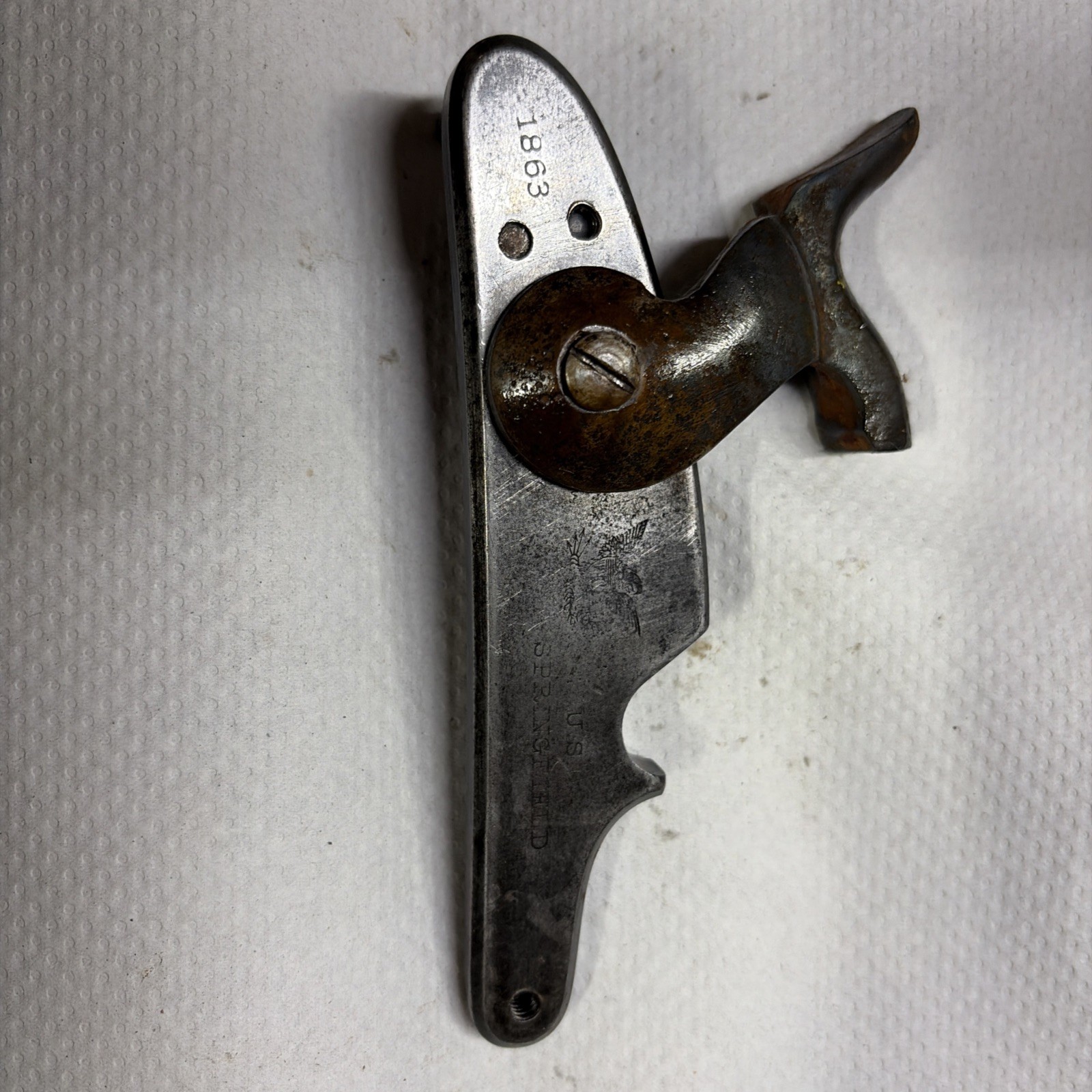 American Civil War Era Original M1863 Springfield Rifle Complete Lock Plate