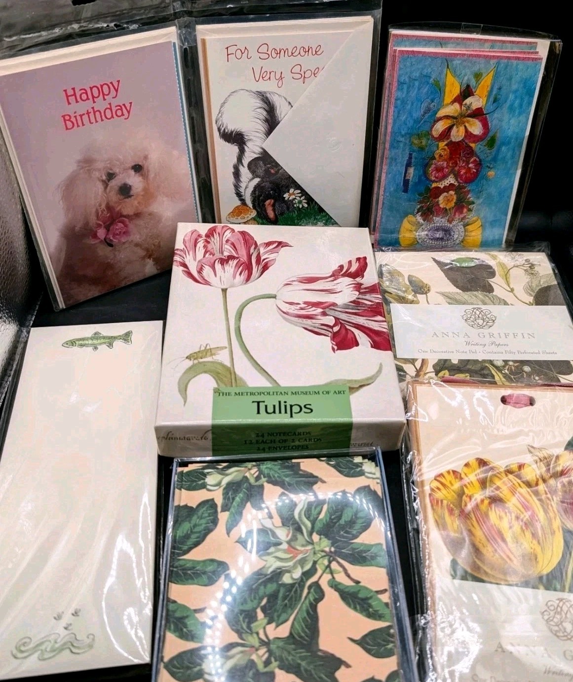 Floral Stationery Card Lot Anna Griffin Mudlark Museum Of Art Botanical Pads NOS