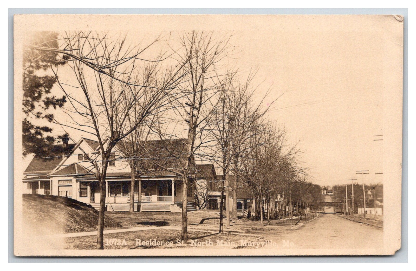 RPPC ~ Maryville MO , Historic Home House on residential Street