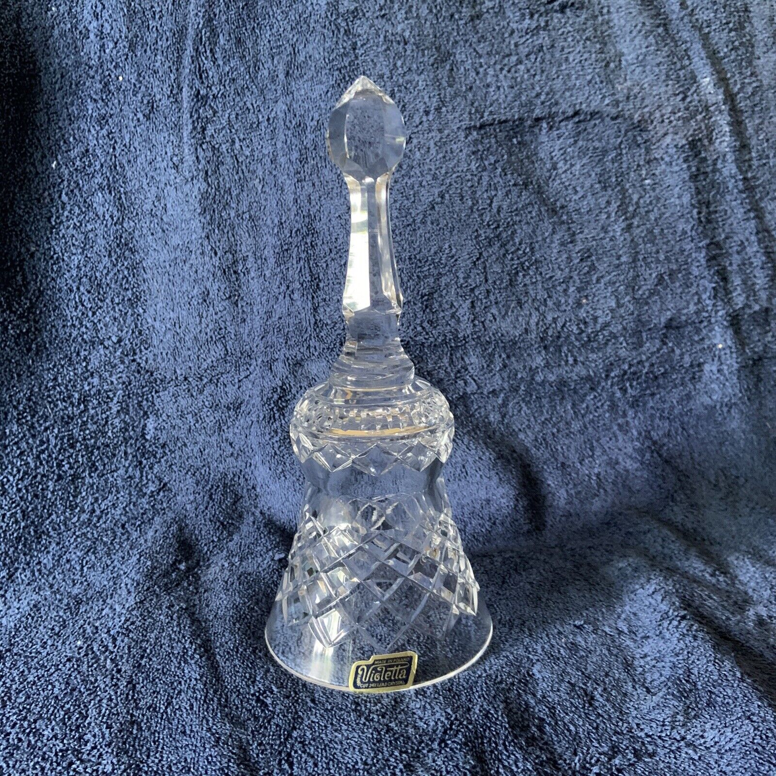 Violetta Handcut 24% Lead Crystal Bell. Made in Poland. No Clapper