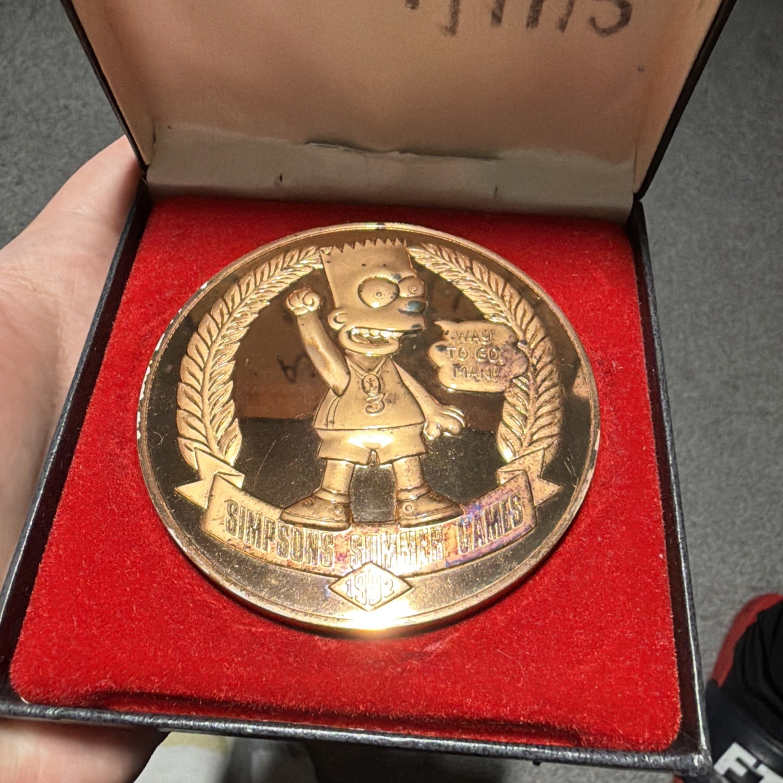 1992 Bart Simpsons Summer Games Bronze Medal Limited Edition /5000 Numbered