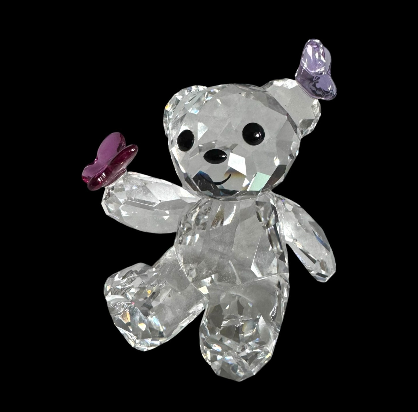 Rare Swarovski Crystal Kris Bear Playful Butterflies 1143450 Retired Boxed Gift