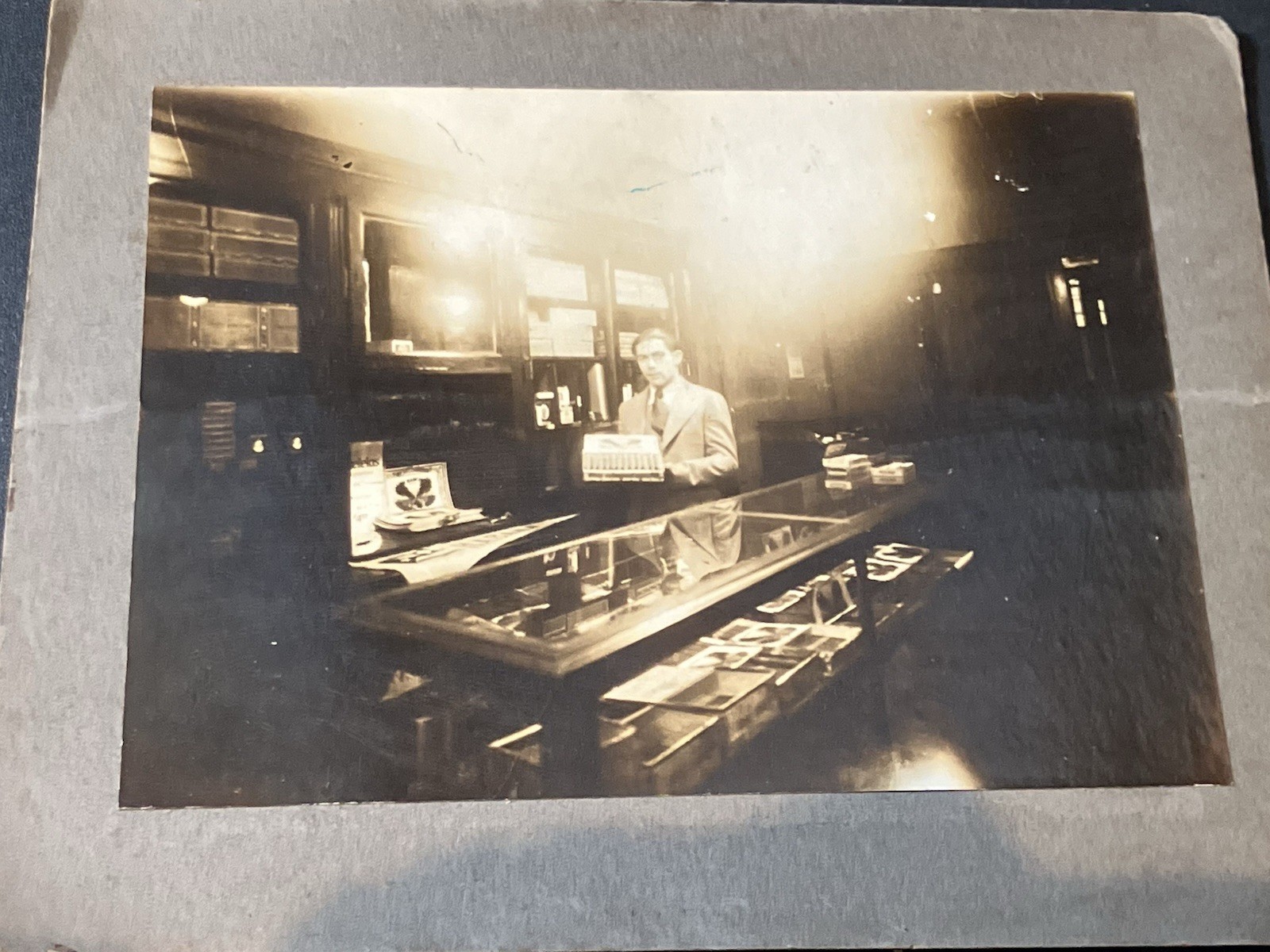 Antique Sepia Photo Tobacconist Drugstore Cuban Cigar Shop  Apothecary 8x10